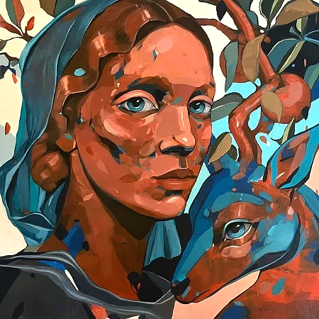 SEMA ÖCAL tarafından 2025 yılında 40x40 cm ölçülerinde Tuval üzeri akrilik boya tekniği ile yapılmıştır.