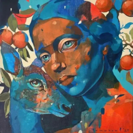 SEMA ÖCAL tarafından 2025 yılında 40x40 cm ölçülerinde Tuval üzeri akrilik boya tekniği ile yapılmıştır.