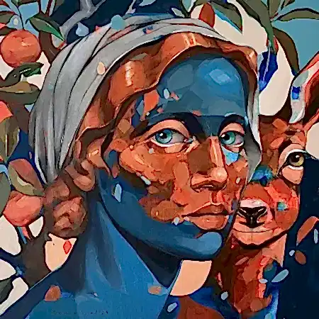 SEMA ÖCAL tarafından 2025 yılında 40x40 cm ölçülerinde Tuval üzeri akrilik boya tekniği ile yapılmıştır.