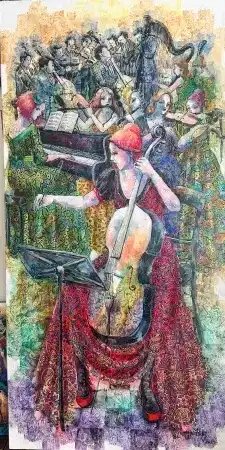 DERYA YILDIZ tarafından 2025 yılında 130x65 cm ölçülerinde Tuval üzeri yağlı boya tekniği ile yapılmıştır.