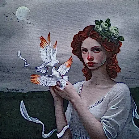 ZEKİYE AKALIN tarafından 2025 yılında 40x40 cm ölçülerinde Tuval üzeri karışık teknik tekniği ile yapılmıştır.