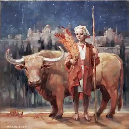 ADEM BAŞPINAR tarafından 2025 yılında 40x40 cm ölçülerinde Tuval üzeri akrilik boya tekniği ile yapılmıştır.