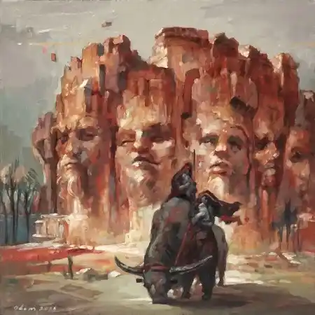 ADEM BAŞPINAR tarafından 2025 yılında 40x40 cm ölçülerinde Tuval üzeri akrilik boya tekniği ile yapılmıştır.