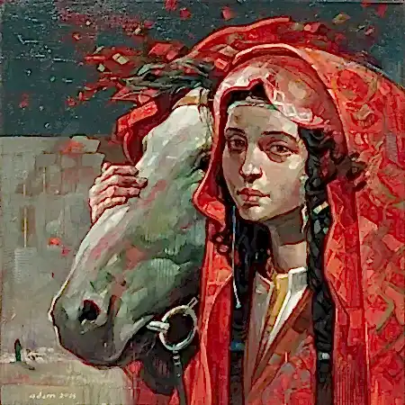 ADEM BAŞPINAR tarafından 2025 yılında 40x40 cm ölçülerinde Tuval üzeri akrilik boya tekniği ile yapılmıştır.