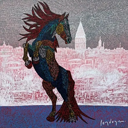 MURAT ÖZDOĞRU tarafından 2025 yılında 40x40 cm ölçülerinde Tuval üzeri akrilik boya tekniği ile yapılmıştır.