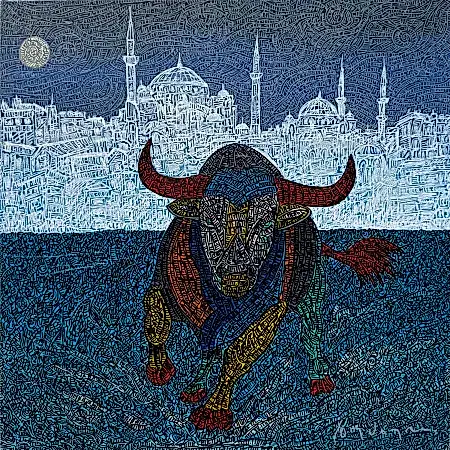 MURAT ÖZDOĞRU tarafından 2025 yılında 40x40 cm ölçülerinde Tuval üzeri akrilik boya tekniği ile yapılmıştır.