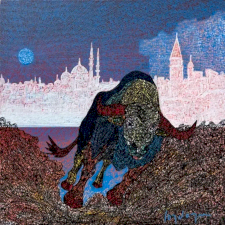 MURAT ÖZDOĞRU tarafından 2025 yılında 40x40 cm ölçülerinde Tuval üzeri akrilik boya tekniği ile yapılmıştır.