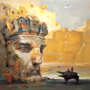 ADEM BAŞPINAR tarafından 2021 yılında 40x40 cm ölçülerinde Tuval üzeri akrilik boya tekniği ile yapılmıştır.