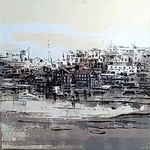 AYHAN ÇETİN tarafından 2021 yılında 40x40 cm ölçülerinde Tuval üzeri akrilik boya tekniği ile yapılmıştır.