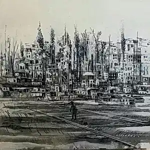 AYHAN ÇETİN tarafından 2021 yılında 40x40 cm ölçülerinde Tuval üzeri akrilik boya tekniği ile yapılmıştır.