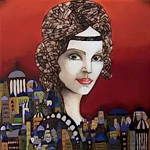 BİNNUR YÜCEBAŞ RUOCCO tarafından 2021 yılında 40x40 cm ölçülerinde Tuval üzeri yağlı boya tekniği ile yapılmıştır.