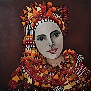 BİNNUR YÜCEBAŞ RUOCCO tarafından 2021 yılında 40x40 cm ölçülerinde Tuval üzeri yağlı boya tekniği ile yapılmıştır.