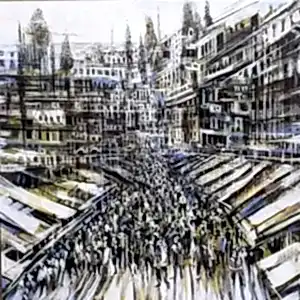 AYHAN ÇETİN tarafından 2022 yılında 40x40 cm ölçülerinde Tuval üzeri akrilik boya tekniği ile yapılmıştır.