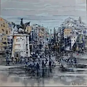 AYHAN ÇETİN tarafından 2022 yılında 40x40 cm ölçülerinde Tuval üzeri akrilik boya tekniği ile yapılmıştır.