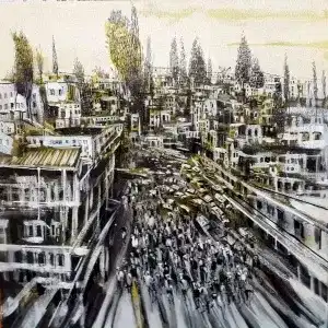 AYHAN ÇETİN tarafından 2022 yılında 40x40 cm ölçülerinde Tuval üzeri akrilik boya tekniği ile yapılmıştır.