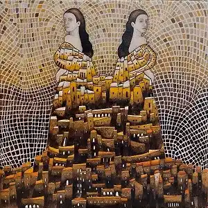 BİNNUR YÜCEBAŞ RUOCCO tarafından 2022 yılında 40x40 cm ölçülerinde Tuval üzeri yağlı boya tekniği ile yapılmıştır.