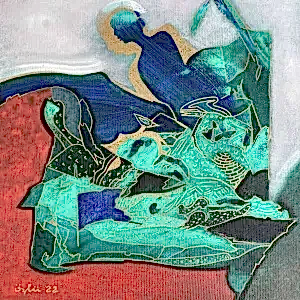 NECMETTİN ÖZLÜ tarafından 2022 yılında 40x40 cm ölçülerinde Tuval üzeri akrilik ve yağlı&nbsp;boya tekniği ile yapılmıştır.