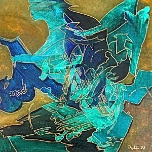 NECMETTİN ÖZLÜ tarafından 2022 yılında 40x40 cm ölçülerinde Tuval üzeri akrilik ve yağlı&nbsp;boya tekniği ile yapılmıştır.