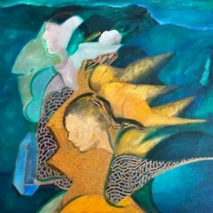 NECMETTİN ÖZLÜ tarafından 2022 yılında 40x40 cm ölçülerinde Tuval üzeri akrilik ve yağlı&nbsp;boya tekniği ile yapılmıştır.