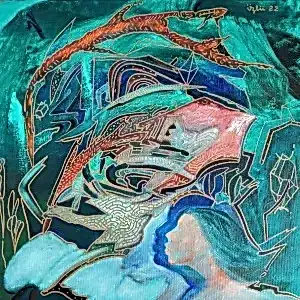 NECMETTİN ÖZLÜ tarafından 2022 yılında 40x40 cm ölçülerinde Tuval üzeri akrilik ve yağlı&nbsp;boya tekniği ile yapılmıştır.