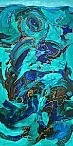 NECMETTİN ÖZLÜ tarafından 2022 yılında 130x65 cm ölçülerinde Tuval üzeri akrilik ve yağlı&nbsp;boya tekniği ile yapılmıştır.