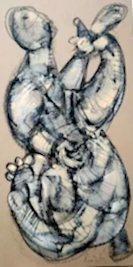 ALİ HERİSCHİ tarafından 2022 yılında 130x65 cm ölçülerinde Kağıt üzeri karışık teknik tekniği ile yapılmıştır.