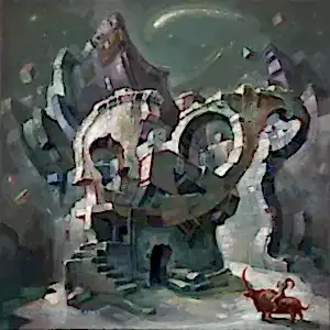 ADEM BAŞPINAR tarafından 2023 yılında 40x40 cm ölçülerinde Tuval üzeri akrilik boya tekniği ile yapılmıştır.