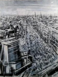 AYHAN ÇETİN tarafından 2021 yılında 130x100 cm ölçülerinde Tuval üzeri akrilik boya tekniği ile yapılmıştır.