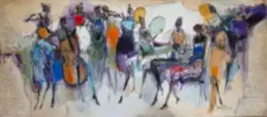 NURETTİN AKKAYA tarafından 2021 yılında 80x180 cm ölçülerinde Tuval üzeri yağlı boya tekniği ile yapılmıştır.