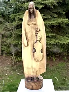 HAKAN ERASLAN tarafından 2019 yılında 110x33x25 cm ölçülerinde Zeytin Ağacı Yontu tekniği ile yapılmıştır.