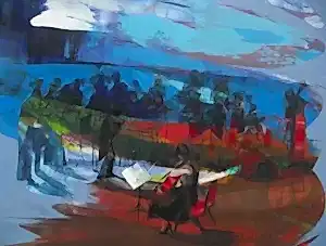 HAKAN ERASLAN tarafından 2014 yılında 90x120 cm ölçülerinde Tuval üzeri akrilik boya tekniği ile yapılmıştır.