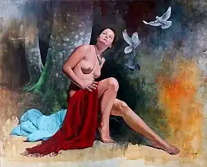 HASAN SAYGIN tarafından 2019 yılında 130x162 cm ölçülerinde Tuval üzeri yağlı boya tekniği ile yapılmıştır.