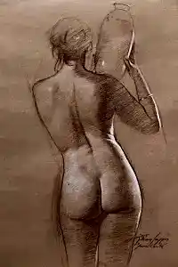 HASAN SAYGIN tarafından 2015 yılında 47x30 cm ölçülerinde Desen tekniği ile yapılmıştır.