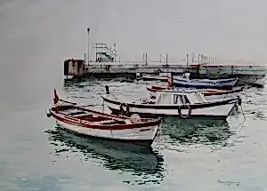 HASAN SAYGIN tarafından 2013 yılında 56x41 cm ölçülerinde Kağıt üzeri sulu boya tekniği ile yapılmıştır.