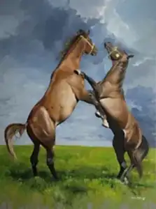 HASAN SAYGIN tarafından 2023 yılında 130x97 cm ölçülerinde Tuval üzeri yağlı boya tekniği ile yapılmıştır.