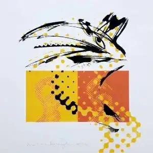 AHMET MÜDERRİSOĞLU tarafından 35x35 cm ölçülerinde Serigrafi tekniği ile yapılmıştır.