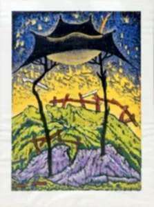 HASAN KIRAN tarafından 1999 yılında 104x78 cm ölçülerinde Ağaç Baskı tekniği ile yapılmıştır.