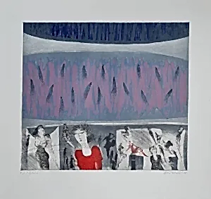 HAYATİ MİSMAN tarafından 1989 yılında 66x69 cm ölçülerinde Gravür EA-II tekniği ile yapılmıştır.