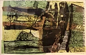 ZAHİT BÜYÜKİŞLİYEN tarafından 1970 yılında 43x69 cm ölçülerinde Linol Baskı tekniği ile yapılmıştır.