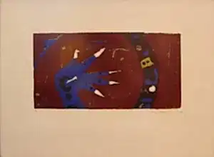 ERDAL KURUZU tarafından 2002 yılında 22x45 cm ölçülerinde Baskı 1//9 tekniği ile yapılmıştır.