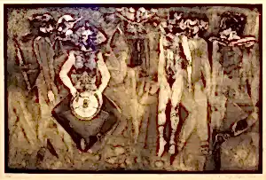 YUSUF ZİYA AYGEN tarafından 2001 yılında 50x75 cm ölçülerinde Gravür 4//30 tekniği ile yapılmıştır.