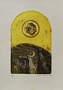 ERDAL KURUZU tarafından 2000 yılında 24x16 cm ölçülerinde Baskı 7//20 tekniği ile yapılmıştır.