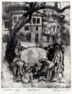 FAHRİ SÜMER tarafından 1987 yılında 34x28 cm ölçülerinde Gravür 15//20 tekniği ile yapılmıştır.