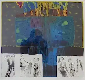 HAYATİ MİSMAN tarafından 49x54 cm ölçülerinde Gravür tekniği ile yapılmıştır.