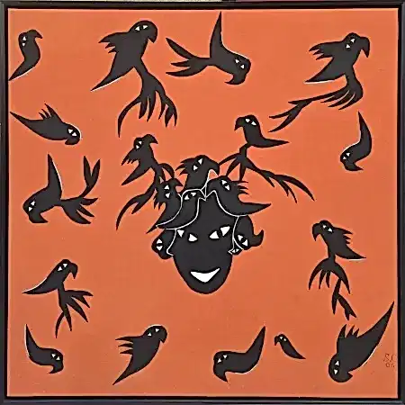 SELMA GÜRBÜZ tarafından 2004 yılında 110x110 cm ölçülerinde Tuval üzeri yağlı boya tekniği ile yapılmıştır.