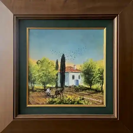 YALÇIN GÖKÇEBAĞ tarafından 2021 yılında 30x30 cm ölçülerinde Tuval üzeri yağlı boya tekniği ile yapılmıştır.