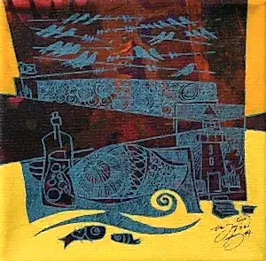 ENGİN KORKMAZ tarafından 2014 yılında 20x20 cm ölçülerinde Tuval üzeri yağlı boya tekniği ile yapılmıştır.