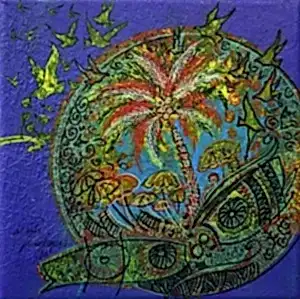 ENGİN KORKMAZ tarafından 2014 yılında 20x20 cm ölçülerinde Tuval üzeri yağlı boya tekniği ile yapılmıştır.