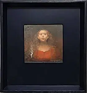 SERTAP YEĞİN tarafından 2025 yılında 15x15 cm ölçülerinde Duralit üzeri yağlı boya tekniği ile yapılmıştır.