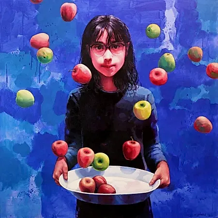 MEHMET YILMAZ tarafından 2025 yılında 120x120 cm ölçülerinde Tuval üzeri akrilik ve yağlı boya tekniği ile yapılmıştır.